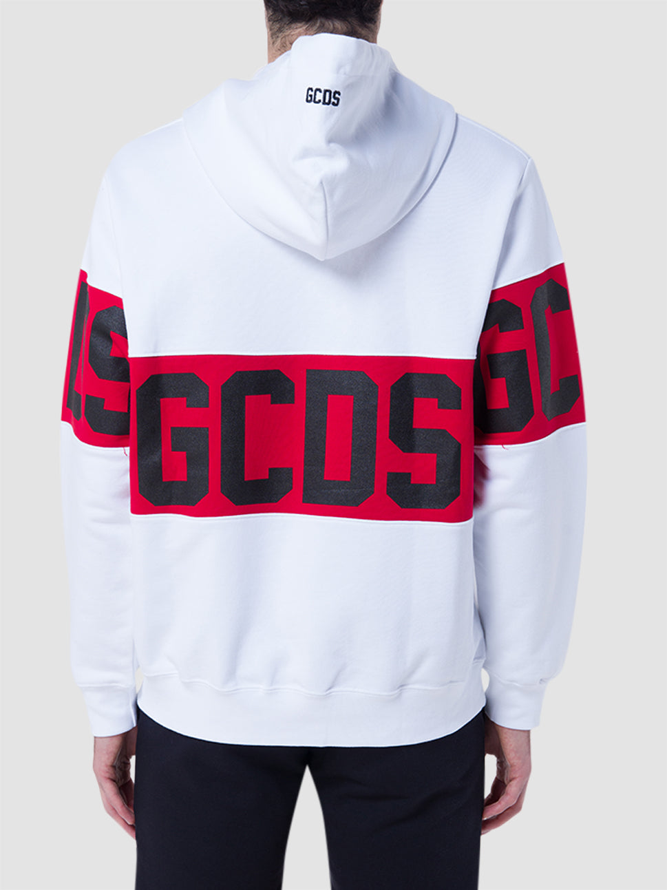 gcds gcds logo band white hoodie