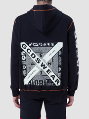 gcds gcds mix print black hoodie