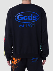 gcds gcds shell black crewneck sweatshirt