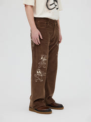 Domrebel Men's Brown Chummies Corduroy Trousers