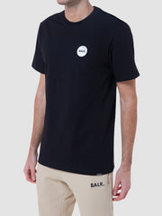 balr mens olaf straight round rubber badge t shirt jet black