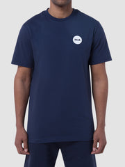 Balr Olaf Straight Round Rubber Badge T Shirt Navy Blue B1112.1184