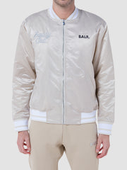 balr mens hazel loose combi chenille bomber jacket bright white