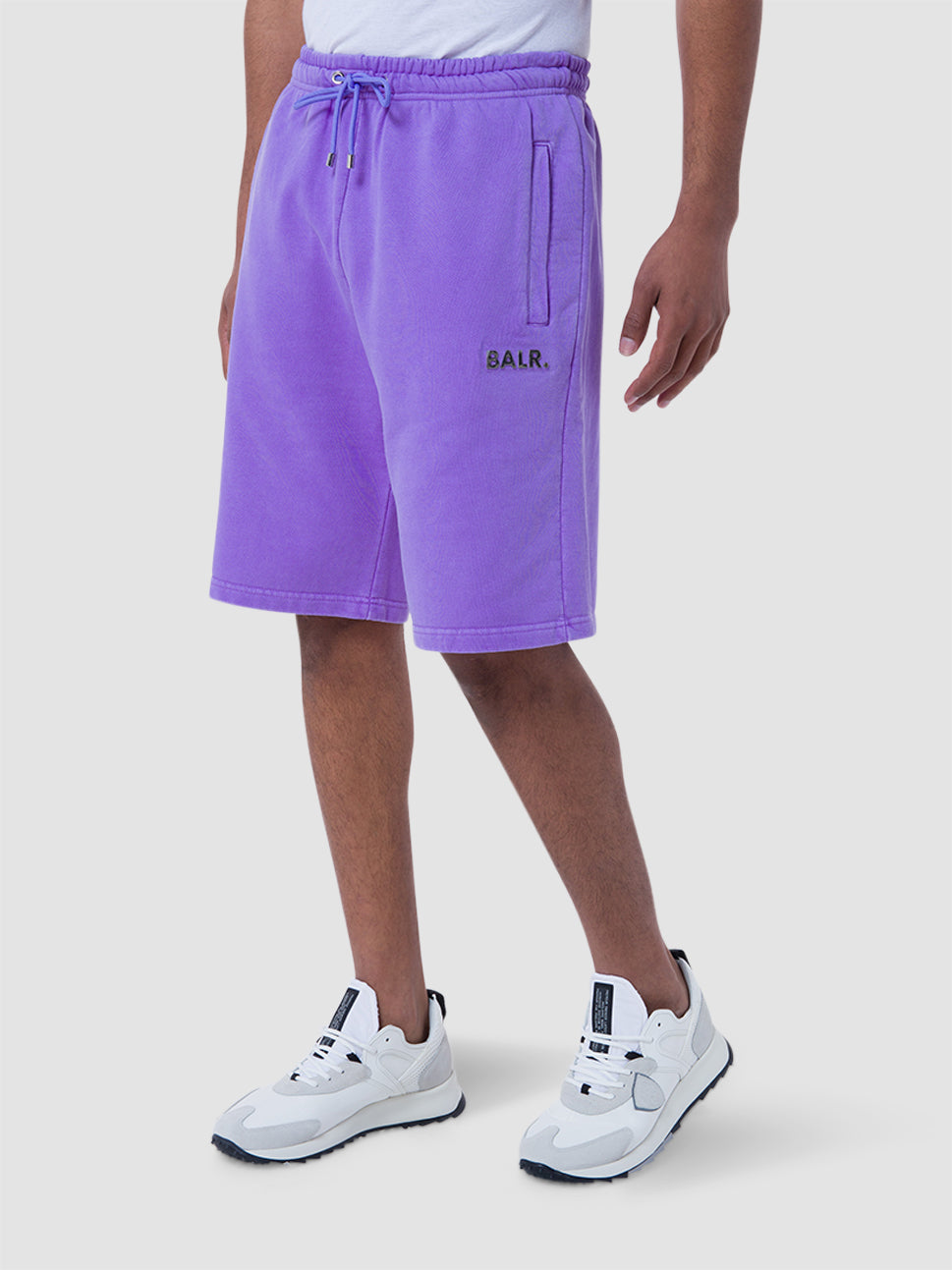 balr mens tony regular blanks sweat shorts washed purple