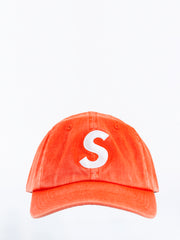 قبعة برتقالية ذات 6 ألواح بشعار S مطبوع عليها صورة سوبريمينت