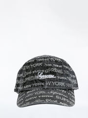 قبعة سوداء من قماش الجاكار متعدد الأنواع
