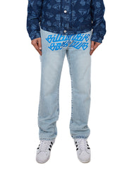 Billionaire Boys Club Cursive Logo Denim Pants Stonewash Blue