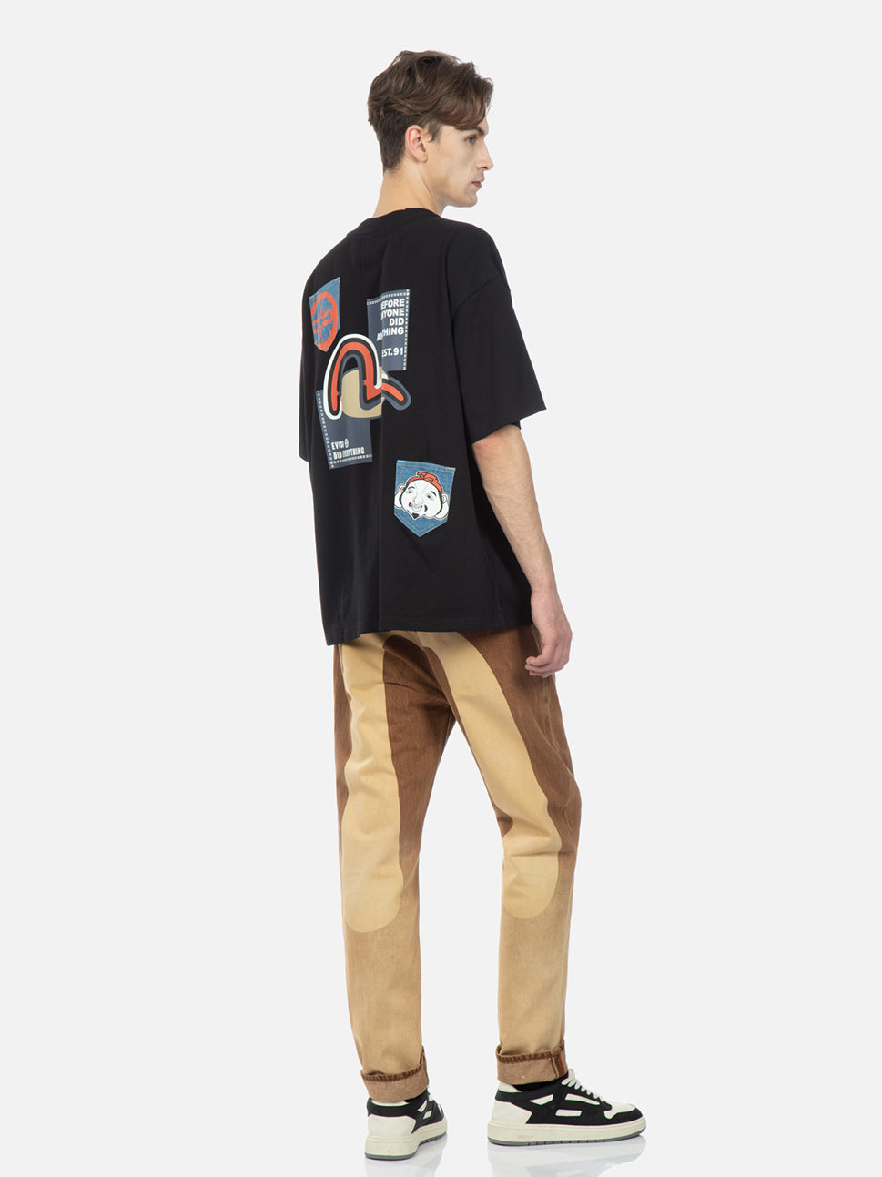 Evisu Black HT Multi-Pocket Printed SS Tee