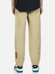 Evisu Beige Tone On Tone Slogan & Kamon Embroidery Pants