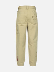 Evisu Beige Tone On Tone Slogan & Kamon Embroidery Pants