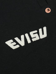 Evisu Black Seawave w/ Koi M Embroidery & Printed Sweat Shorts