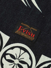 Evisu Navy AOP Seagull Embroidery & Kamon Decorative Print Shirt