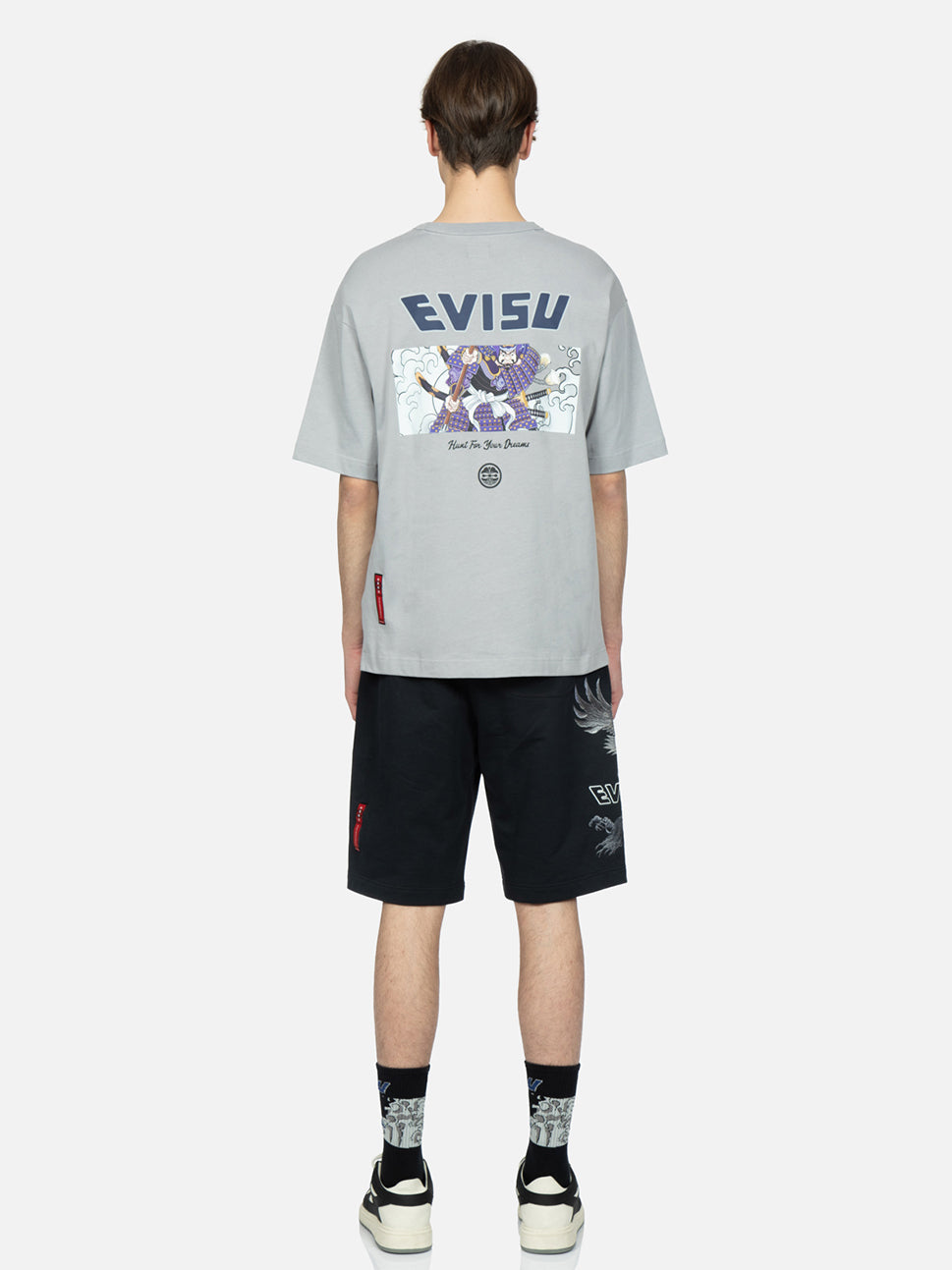 Evisu LTGY Seagull & Samurai Embroidery & Printed Tee