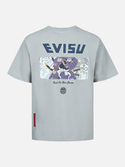 Evisu LTGY Seagull & Samurai Embroidery & Printed Tee