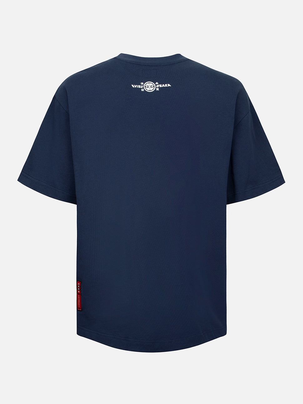 Evisu NAVY Embroidery & Brocade Kamon Applique Pocket Tee