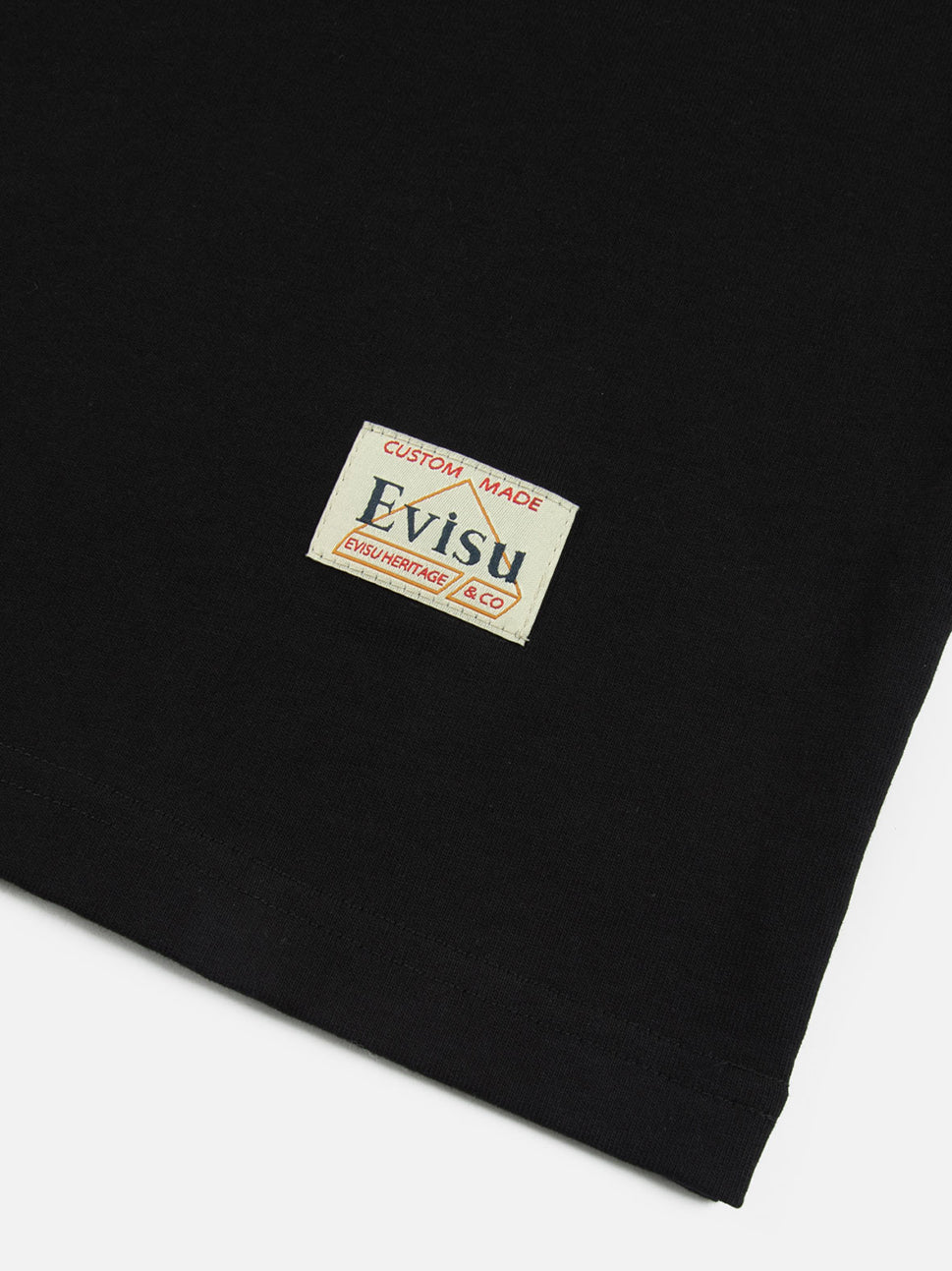 Evisu Black HT Graffiti Daruma Face Printed SS Tee