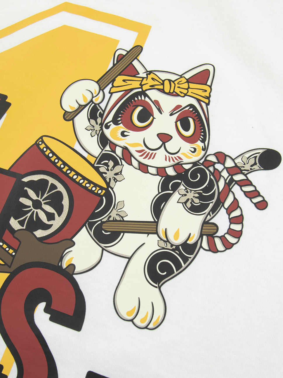 Evisu Off White HT No. 1 Daruma & Fortune Cat Printed SS Tee