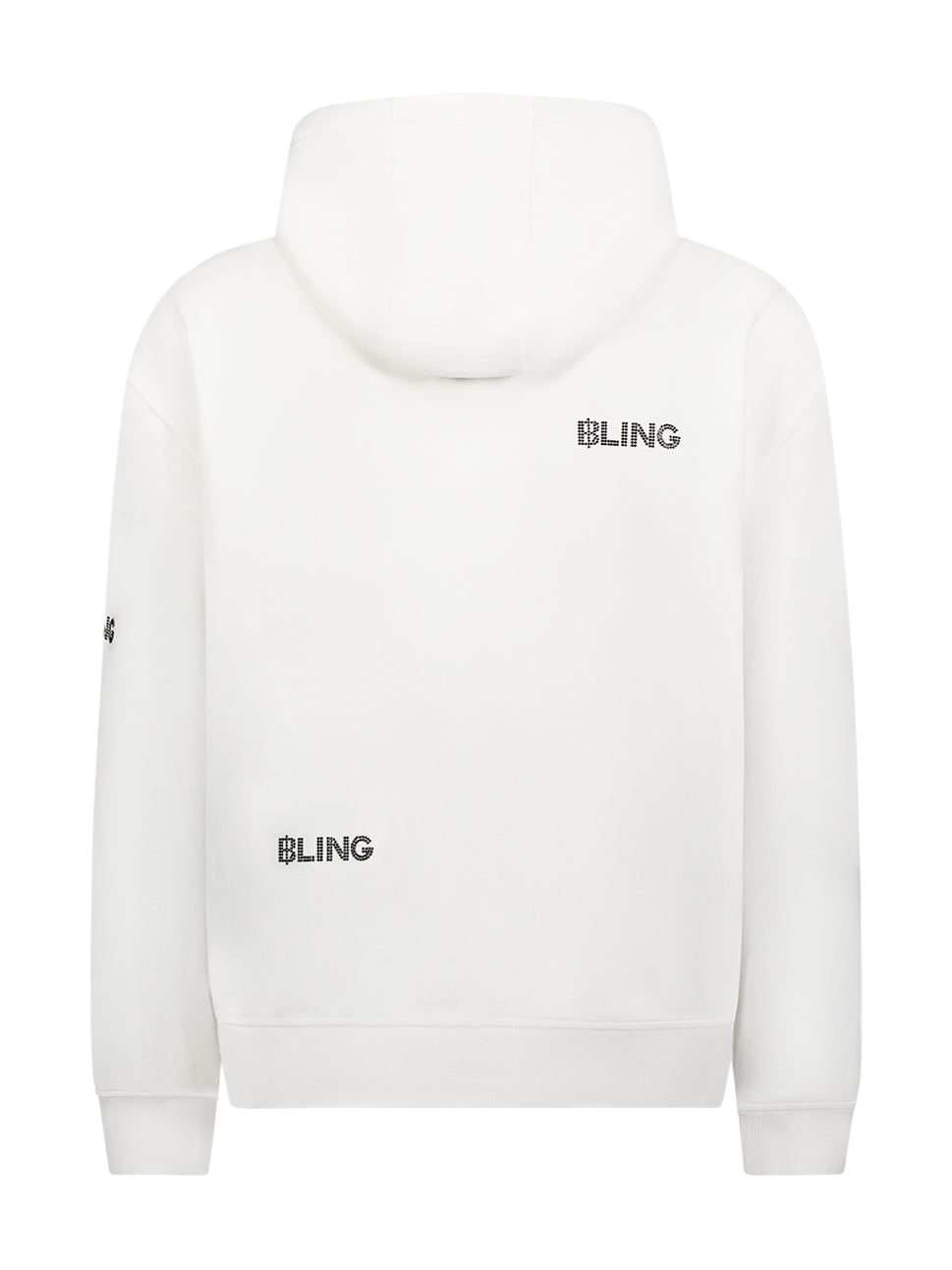 Bling Allover Studded Hoodie Off White BLKC KH13