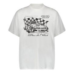 Bling Finish Line Tee White