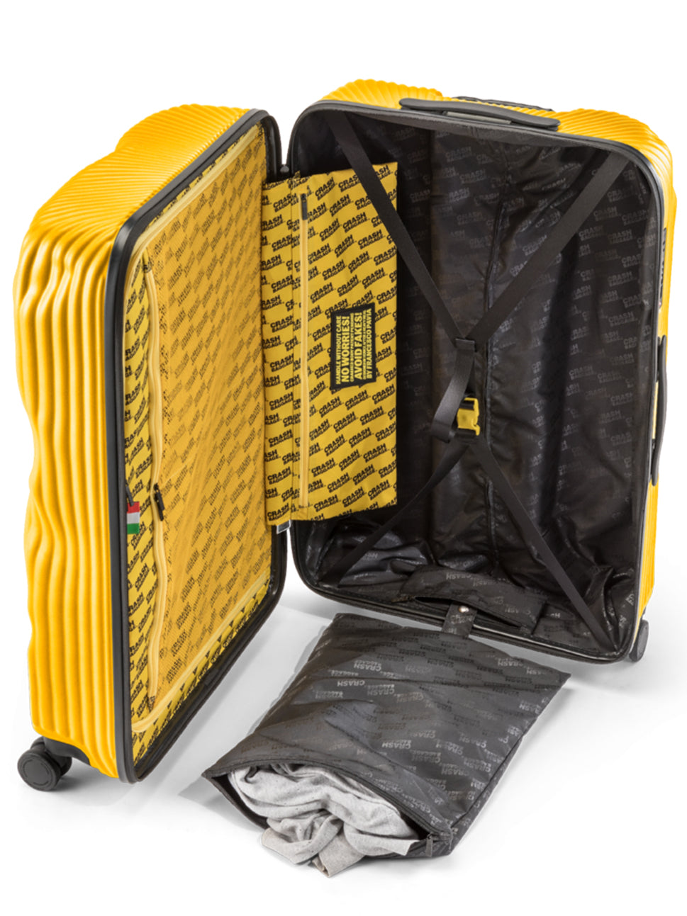 Crash Baggage Stripe 4 Wheel Luggage Trolley Yellow 29" Polycarbonate