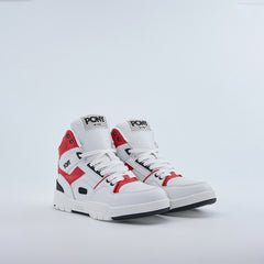 Pony Men's M 100 High Sneakers with Main Lace Black/Ext Lace Black and Red Urban Red