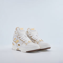 Pony Men's M 100 50 Years High Sneakers with White Lace Blanco/Dorado