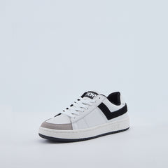 Pony Men's Pro 80 Low Sneakers with White Main Lace/Ext Lace Navy as Chevron Stone