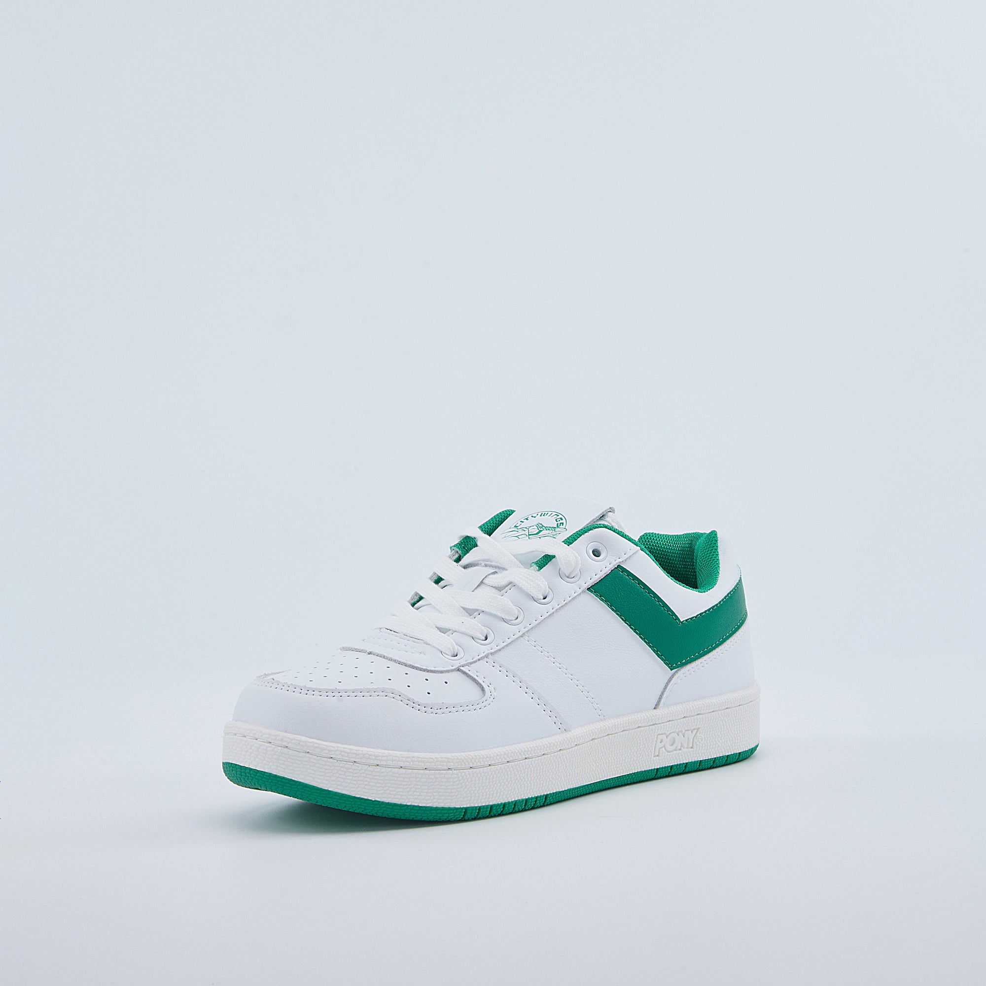 Pony Men's City Wings Low Sneakers with White Main Lace/Ext Lace Green as Chevron Lush Green