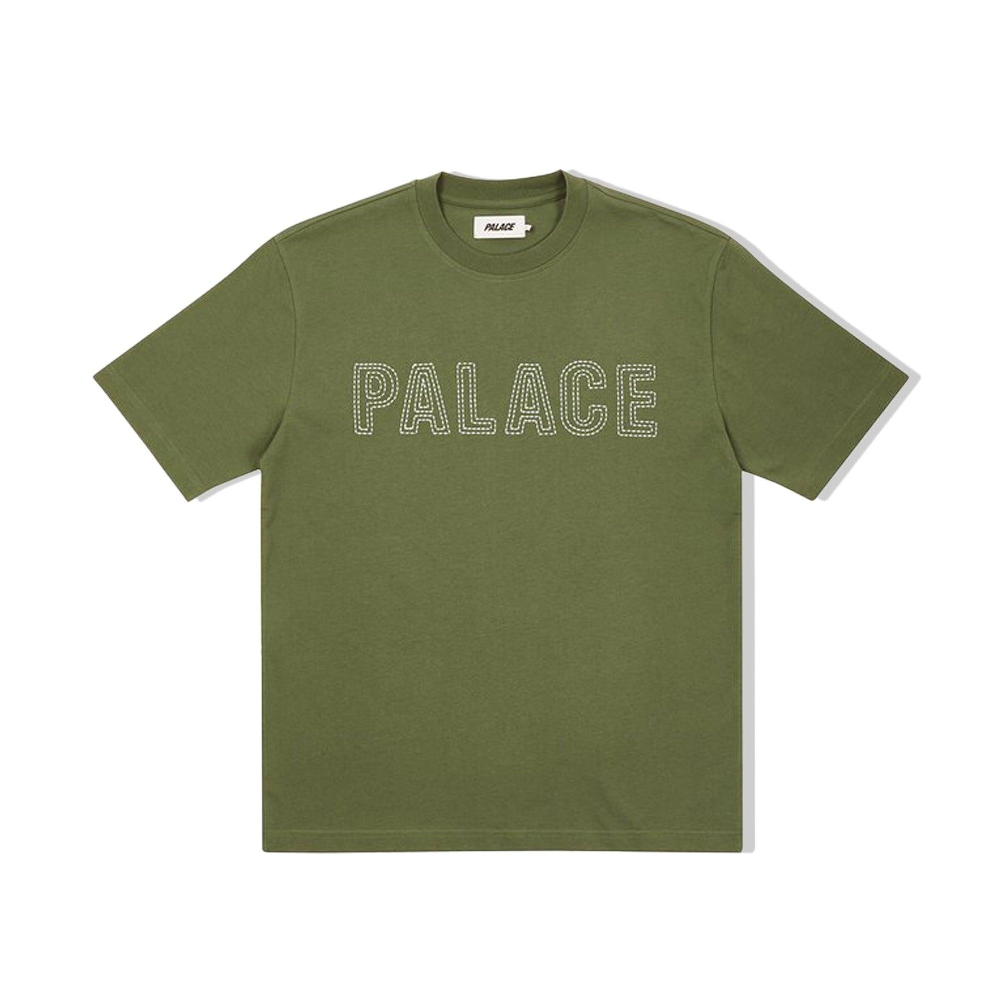 Buy Palace Palace Contrast Stitch Olive T-Shirt Online