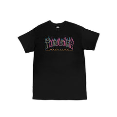 Thrasher Double Flame Neon Black T-shirt