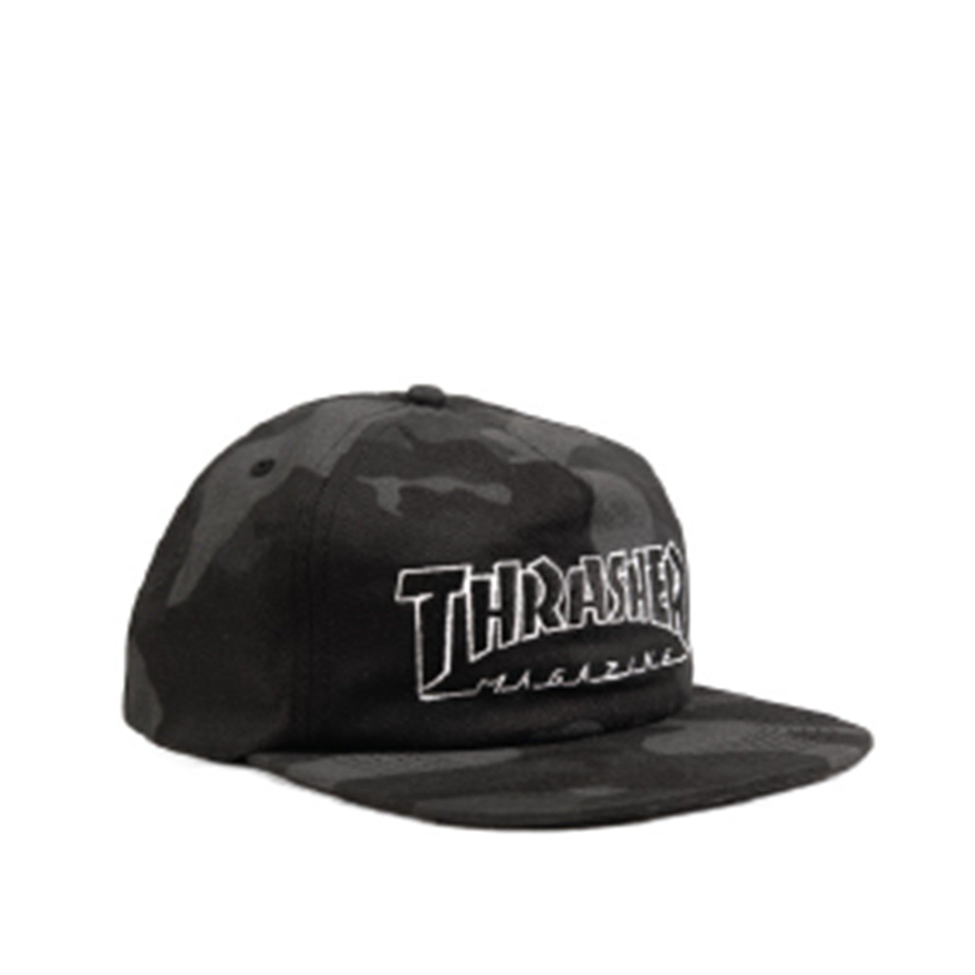 Thrasher Outline Snapback Black Camo Cap