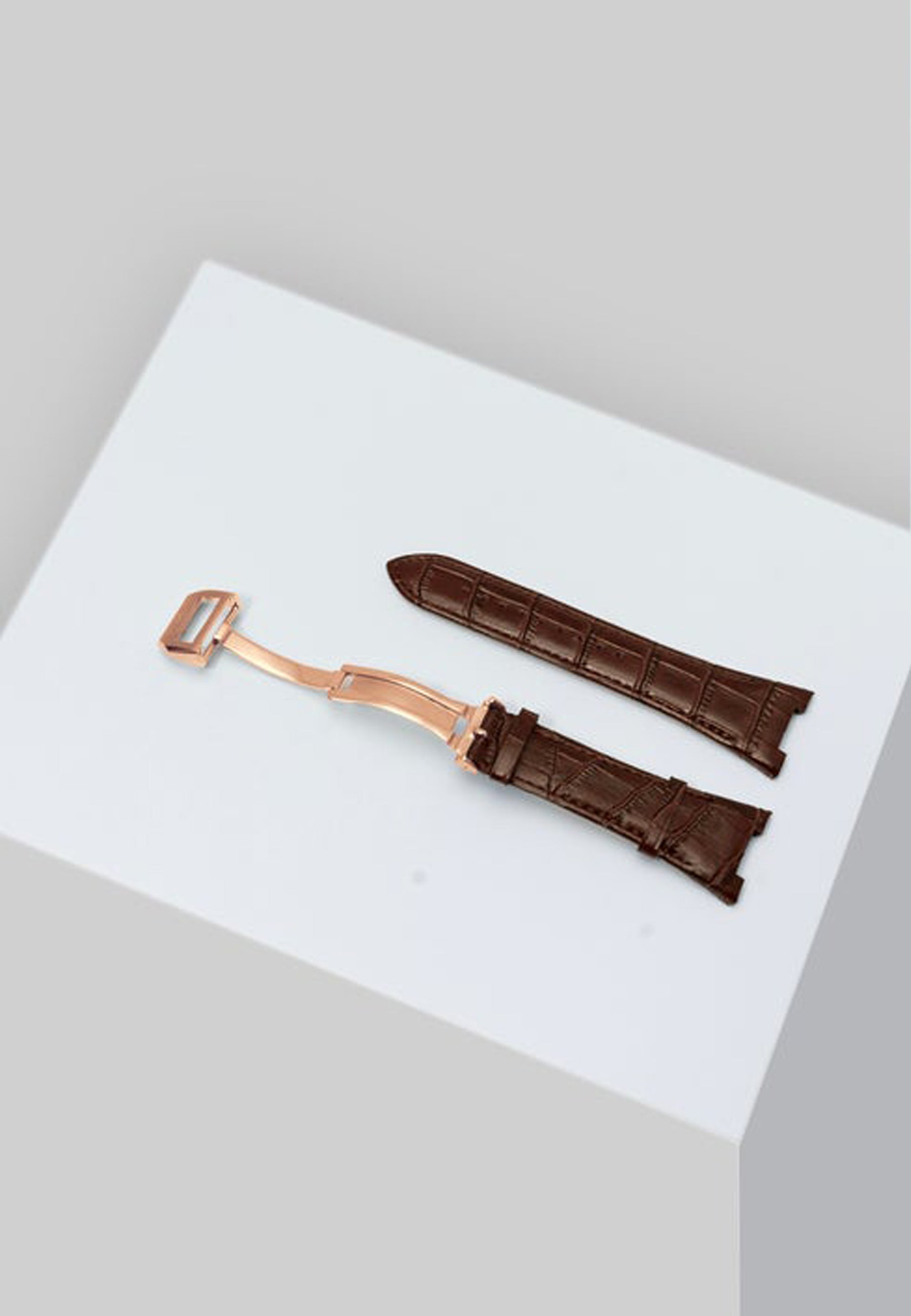 Buy Golden Concept Golden Concept Leather Strap For Apple Watch 45MM - Rose Gold + Brown Online