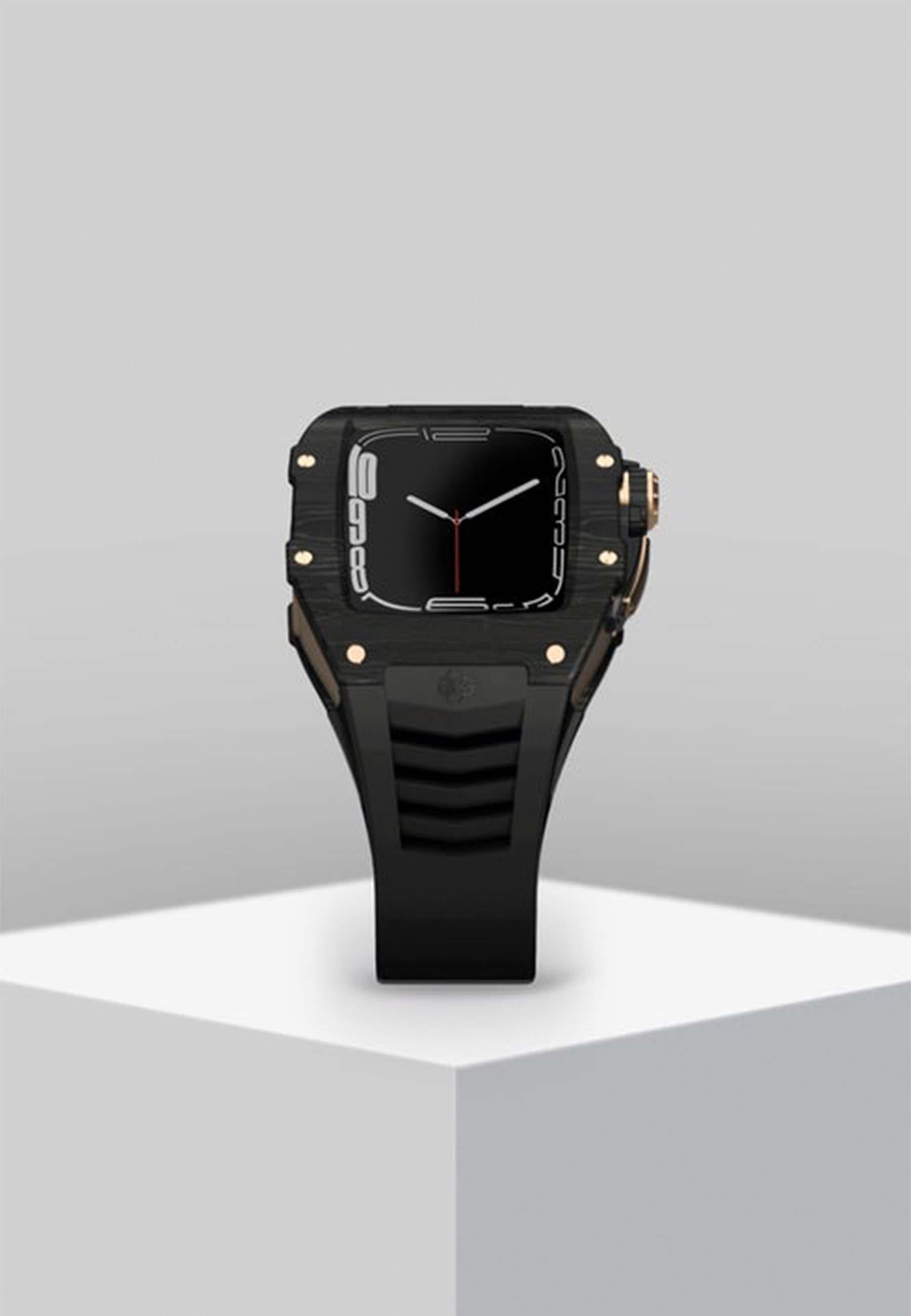 Buy Golden Concept Golden Concept Titanium Carbon Rubber Case for Apple Watch Series 7 RSC45 45mm - Onyx Black + Rose Gold Online