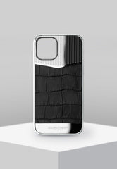 Buy Golden Concept Iphone 12 | 12 Pro Black + Silver Divided Leather Edition Case Online